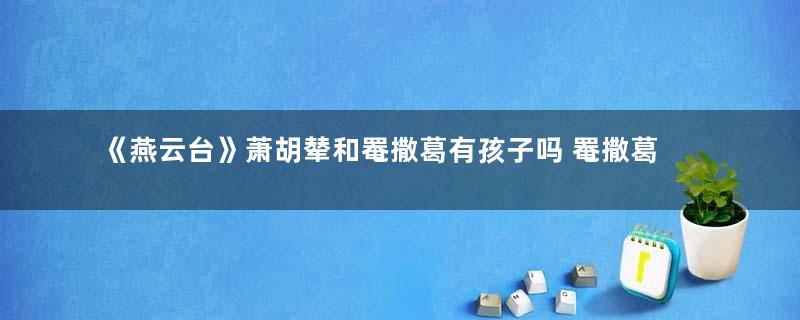 《燕云台》萧胡辇和罨撒葛有孩子吗 罨撒葛的结局是什么